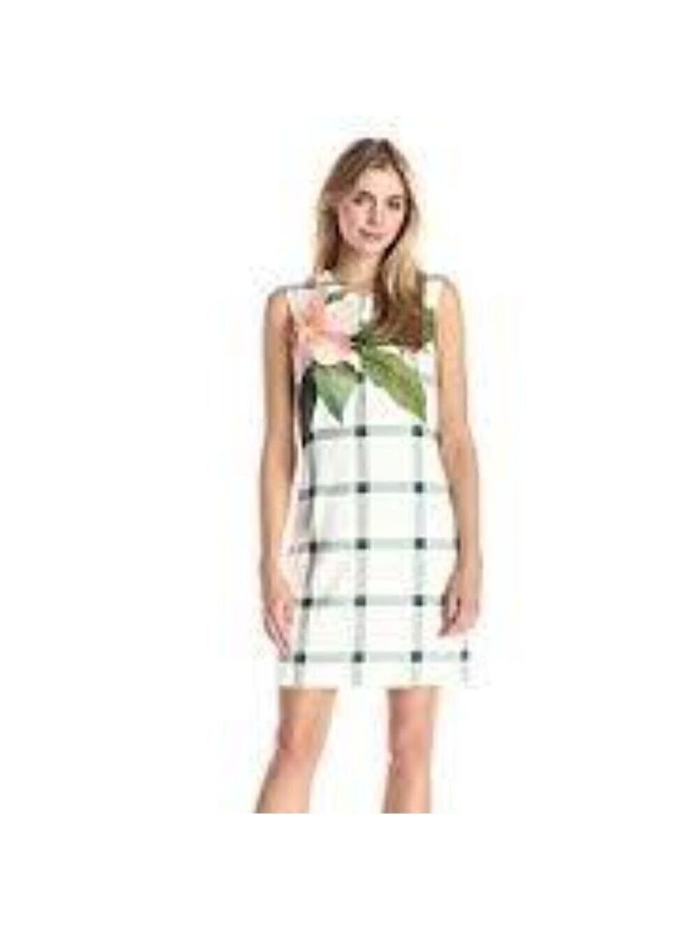 Ted Baker Nayeli Secret Trellis Check Tunic In White Size 1